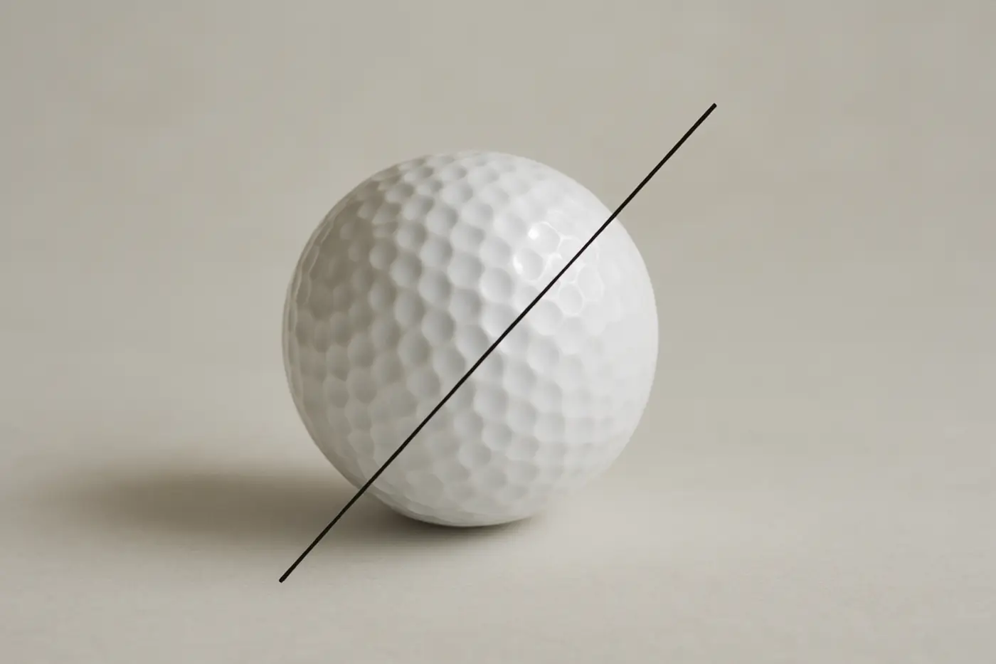 Diagram of a golf ball with a tilted spin axis